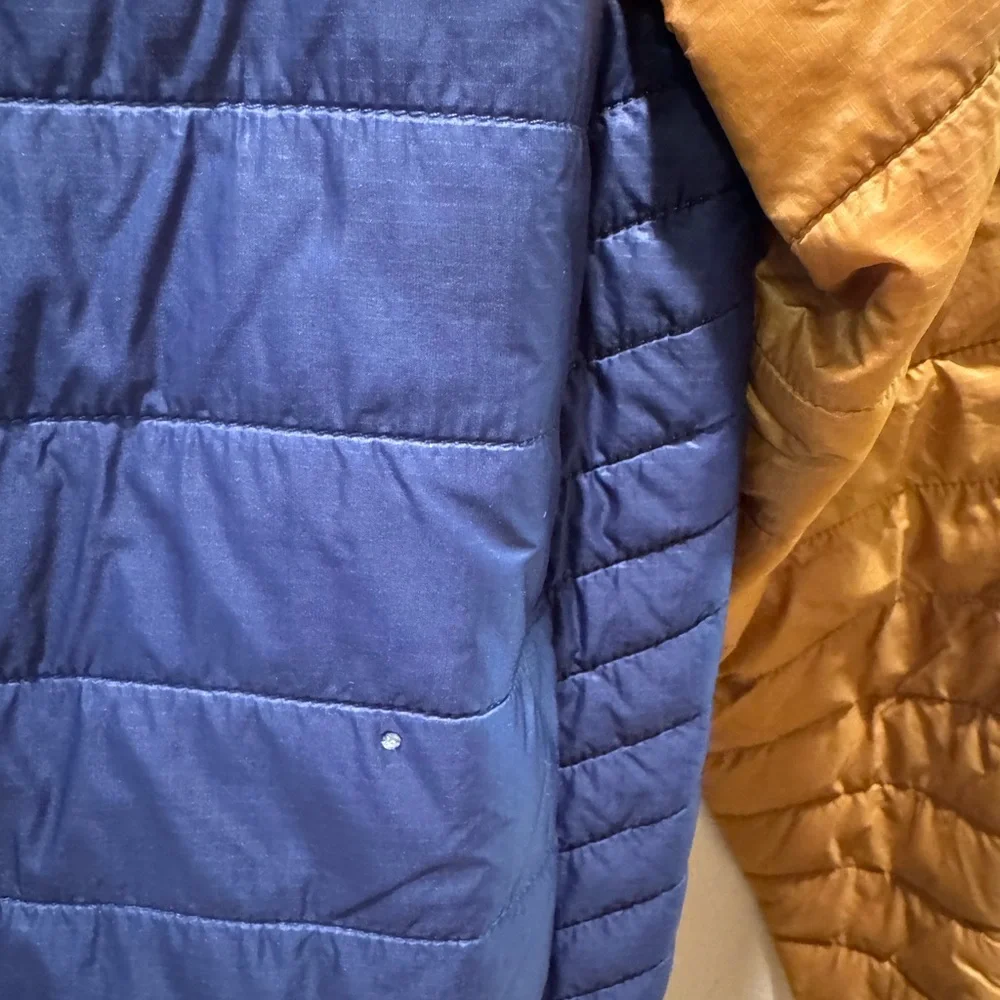 Cotopaxi Women’s Gold and Blue Hooded Down Jacket - Picture 12 of 13